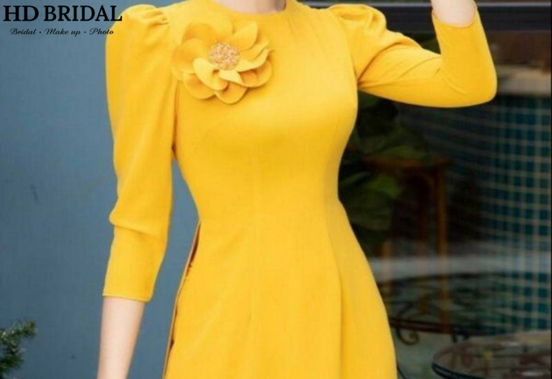 Mẫu áo dài cách tân tay phồng
