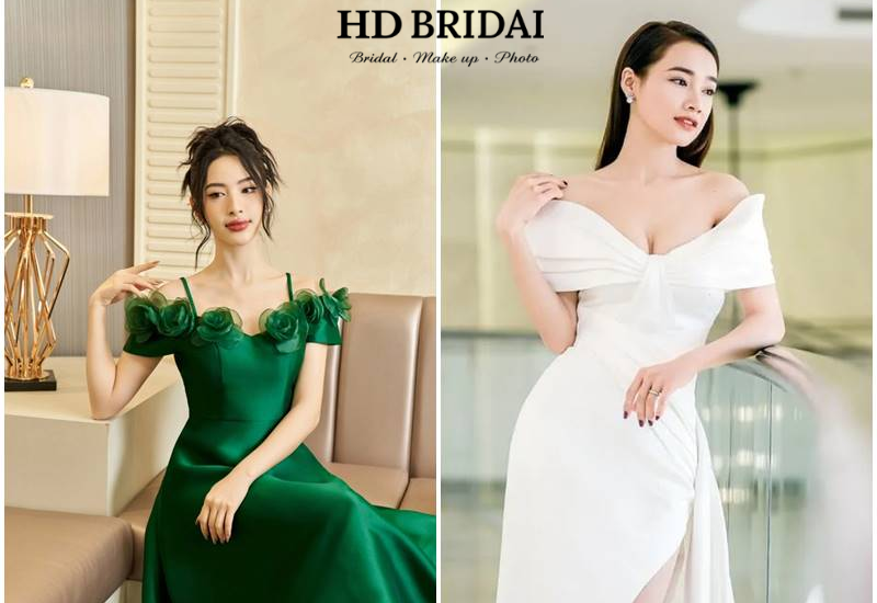 Đầm dạ hội trễ vai