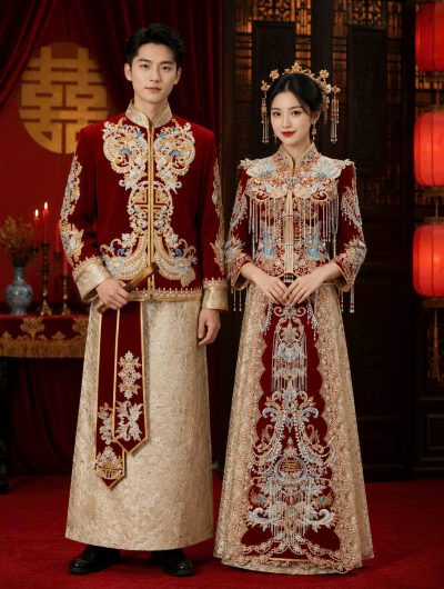 Cặp áo khỏa cưới trung hoa Cửu Thiên Minh Châu