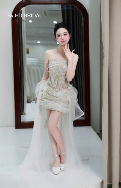 Mẫu váy cưới after party Veloura Haute Couture