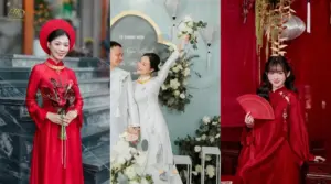 Thuê áo dài Quận 2 đẹp dành cho cô dâu, chú rể, gia đình, đội bưng quả tại HD Bridal
