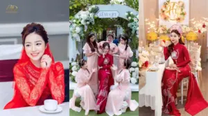 Thuê áo dài Quận 4 đẹp cho cô dâu chú rể tại HD Bridal phục vụ lễ cưới và lễ ăn hỏi